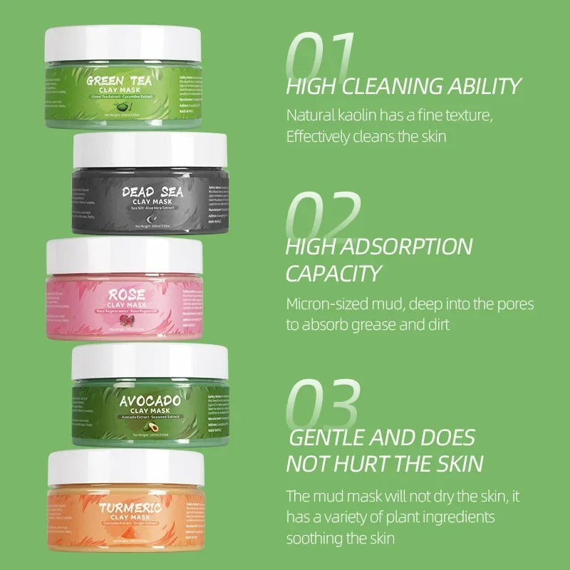 3-in-1 Botanical Clay Mask Set